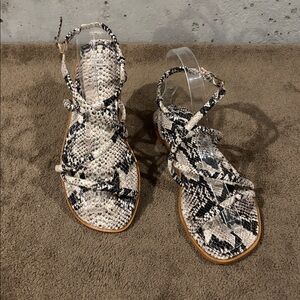 Schultz  Snakeskin Strappy Sandals - Size 6.5